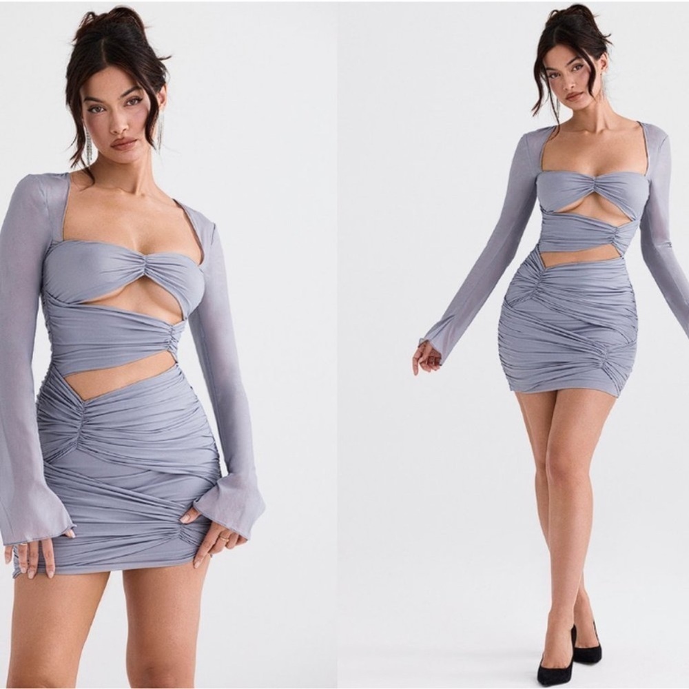 NWOT  House of CB Camille long sleeves cutout mini dress Dress sz XS